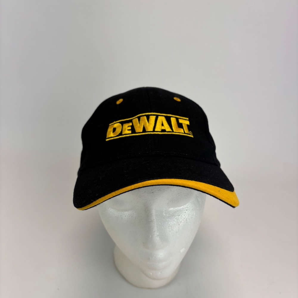 DeWalt Baseball Cap Hat Mens OSFA Black‎ Yellow Embroidered Logo Strapback